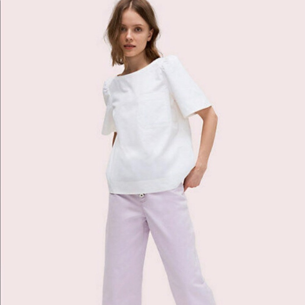 Kate spade short sleeve twill blouse